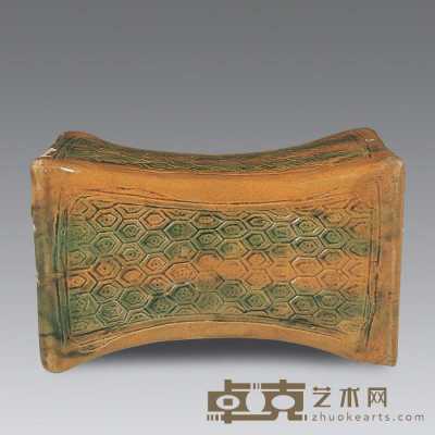 宋 三彩束腰瓷枕 直径17cm